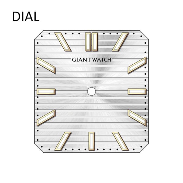 China Watch Factory Support Customized Gold Green Dial 36mm Stainless Steel Square Men's Watches GM-8222A